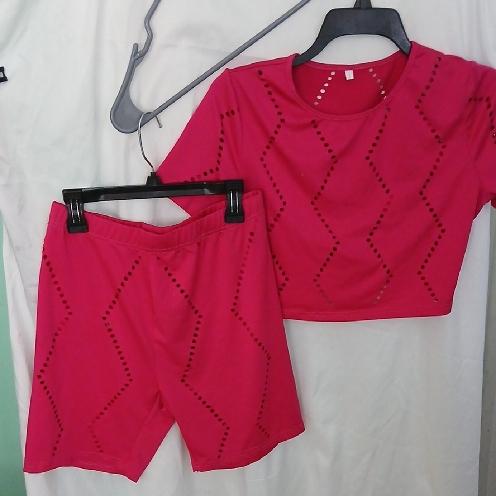 Women's Pink Cutout Design Outfit
